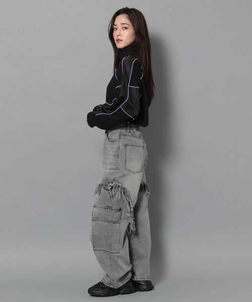 Anui（アニュイ）の「【UNISEX】コンビトラックスウェット（スウェット・レディース・オートミール/ブラック・S/M）」の7枚目の写真