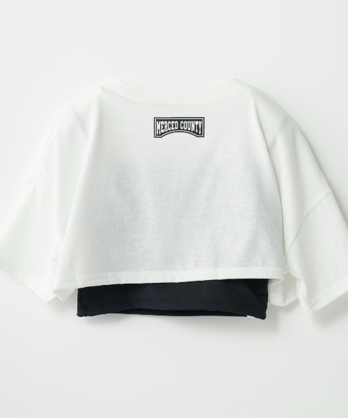 repipi armario（レピピ アルマリオ）の「【repipi armario / レピピアルマリオ】キッズキャミブラ短丈Tシャツセット　ダンス　トレーニング（Tシャツ/カットソー・キッズ・ブラック/ホワイト・170/160/150/140）」の3枚目の写真