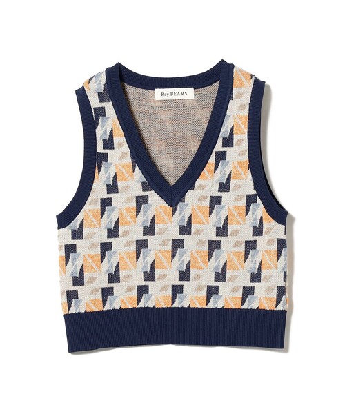 Ray BEAMS（レイビームス）の「Ray BEAMS / 柄編み Vネック