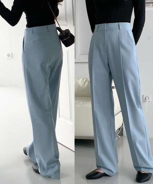 N.s(エヌドットエス)の「何本も欲しくなるタックセミワイドパンツ(スラックス・レディース・ベージュ/イエロー/モカ/チャコールグレー/ブルー/ブラック/ホワイト/グリーン/ピンク/ブラウン・L/M/S)」の9枚目の写真