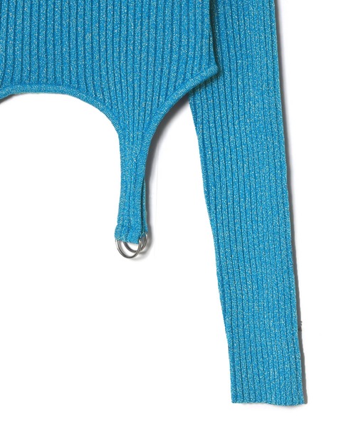 Alley by w closet（アリーバイダブルクローゼット）の「【Alley】ラメ混ガーター風ディティールニット（ニット/セーター・レディース・イエロー/オフホワイト/ブルー・FREE）」の10枚目の写真