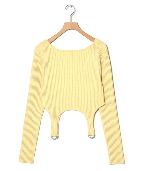 Alley by w closet（アリーバイダブルクローゼット）の「【Alley】ラメ混ガーター風ディティールニット（ニット/セーター・レディース・イエロー/オフホワイト/ブルー・FREE）」の11枚目の写真