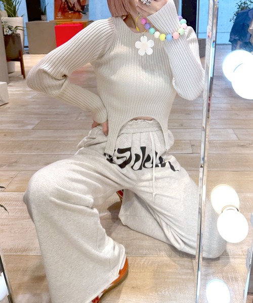 Alley by w closet（アリーバイダブルクローゼット）の「【Alley】ラメ混ガーター風ディティールニット（ニット/セーター・レディース・イエロー/オフホワイト/ブルー・FREE）」の19枚目の写真