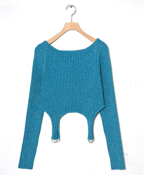 Alley by w closet（アリーバイダブルクローゼット）の「【Alley】ラメ混ガーター風ディティールニット（ニット/セーター・レディース・イエロー/オフホワイト/ブルー・FREE）」の13枚目の写真