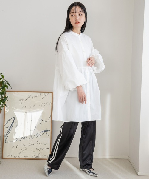 LOWRYS FARM（ローリーズファーム）の「ラインパンツ　103919（スウェットパンツ・レディース・チャコールグレー/アイボリー/ブラック・FREE）」の5枚目の写真