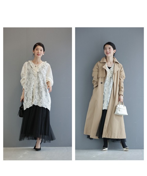 cawaii（カワイイ）の「花レースネックのふわふわ起毛シアーブラウストップス（シャツ/ブラウス・レディース・アイボリー・FREE）」の12枚目の写真