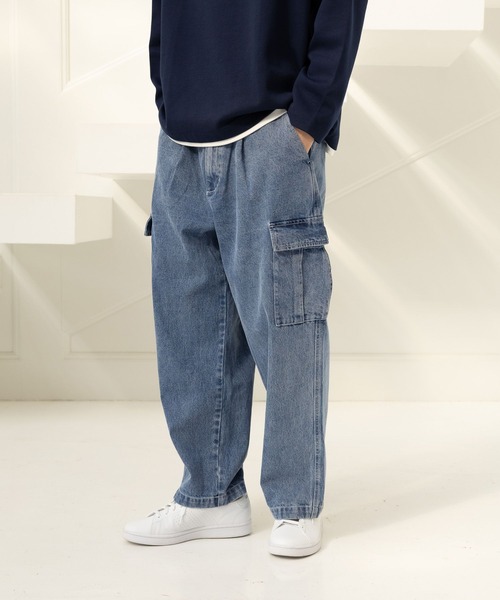 LAKOLE(ラコレ)の「デニムカーゴパンツ / 991907(デニムパンツ・メンズ・ライトブルー/ネイビー/グレー・MEDIUM/LARGE)」の3枚目の写真