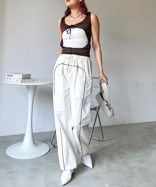 SHAGGIE(シャギー)の「フロントホールレイヤードラメタンクトップス(タンクトップ・レディース・ブラウン/シルバー/ブラック・FREE)」の14枚目の写真