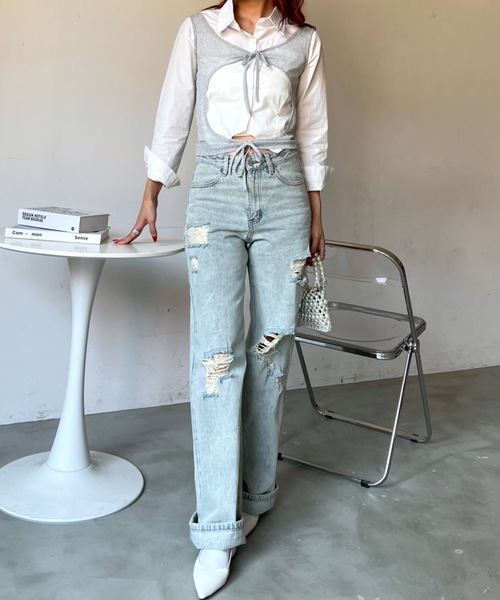 SHAGGIE(シャギー)の「フロントホールレイヤードラメタンクトップス(タンクトップ・レディース・ブラウン/シルバー/ブラック・FREE)」の9枚目の写真