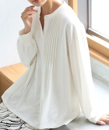 itto...（イット）の「ストレッチ梨地ピンタックブラウス（シャツ/ブラウス）」