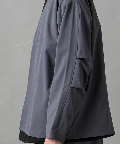 SLICK（スリック）の「【SLICK/スリック】Tech Twill Buttonless Cardigan / テックツイルボタンレスカーディガン / セットアップ対応 / テック素材（カーディガン/ボレロ・メンズ・グレイッシュベージュ/ブラック/グレー・1/2/3）」の15枚目の写真