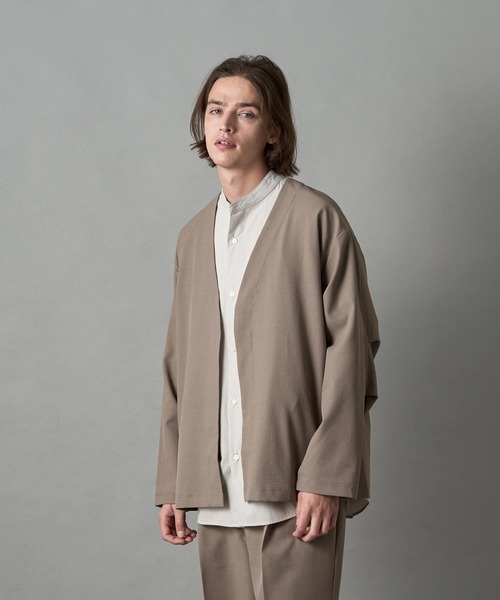 SLICK（スリック）の「【SLICK/スリック】Tech Twill Buttonless Cardigan / テックツイルボタンレスカーディガン / セットアップ対応 / テック素材（カーディガン/ボレロ・メンズ・グレイッシュベージュ/ブラック/グレー・1/2/3）」の19枚目の写真
