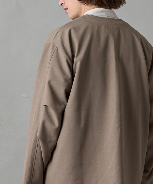 SLICK（スリック）の「【SLICK/スリック】Tech Twill Buttonless Cardigan / テックツイルボタンレスカーディガン / セットアップ対応 / テック素材（カーディガン/ボレロ・メンズ・グレイッシュベージュ/ブラック/グレー・1/2/3）」の22枚目の写真