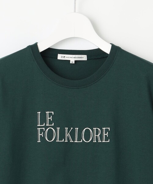 23区(ニジュウサンク)の「FOLKLORE ロゴTシャツ(Tシャツ/カットソー・レディース・ホワイト系/グレー系/ダークグリーン系/ベージュ系・32)」の19枚目の写真