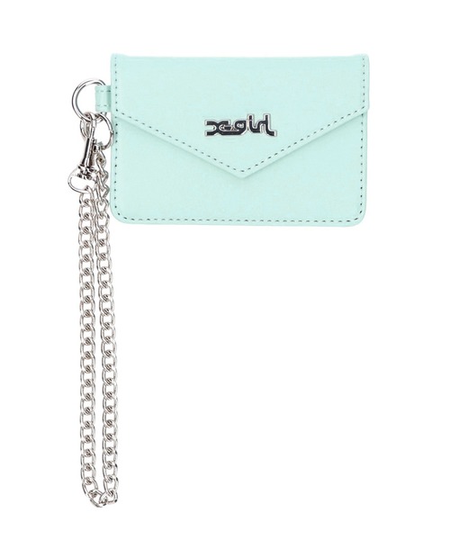 X-girl(エックスガール)の「FAUX LEATHER CARD CASE(カードケース・レディース・ライトブルー/ブラック/オレンジ・ONE SIZE)」の2枚目の写真