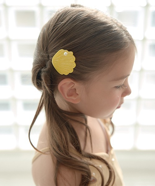 トータスシェル パール付きヘアクリップ パール付きキラキラシェルヘアクリップ2Pセット（その他ヘア