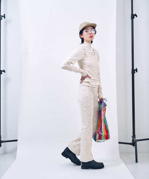 THE GOODLAND MARKET(ザグッドランドマーケット)の「cwtch all-over Tank top(タンクトップ・レディース・チャコールグレー/アイボリー/ライトグレー・ONE)」の11枚目の写真