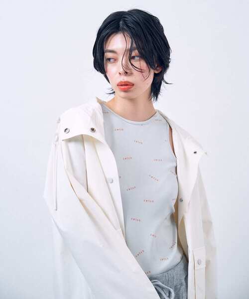 THE GOODLAND MARKET(ザグッドランドマーケット)の「cwtch all-over Tank top(タンクトップ・レディース・チャコールグレー/アイボリー/ライトグレー・ONE)」の12枚目の写真