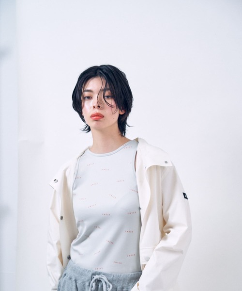 THE GOODLAND MARKET(ザグッドランドマーケット)の「cwtch all-over Tank top(タンクトップ・レディース・チャコールグレー/アイボリー/ライトグレー・ONE)」の14枚目の写真