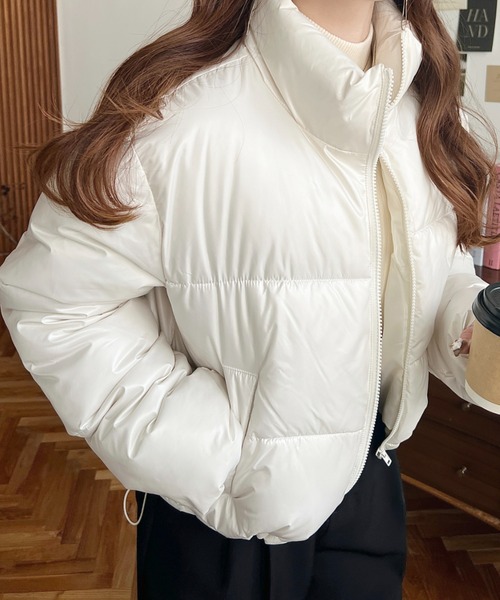 Amiur（エミレ）【スタンドカラーファイバーダウンショートジャケット】 Amiur（エミレ）の「stand collar fiber down short jacket