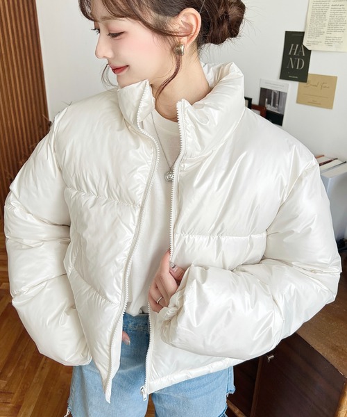 セール】ショート丈ファイバーダウンブルゾン（ダウンジャケット