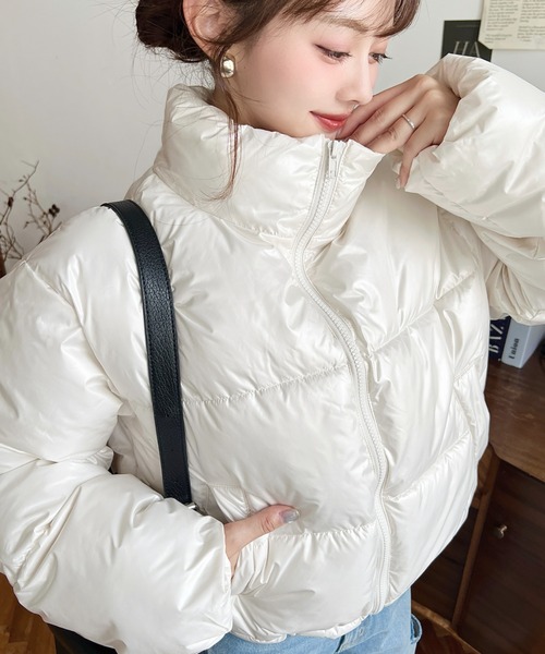 セール】ショート丈ファイバーダウンブルゾン（ダウンジャケット