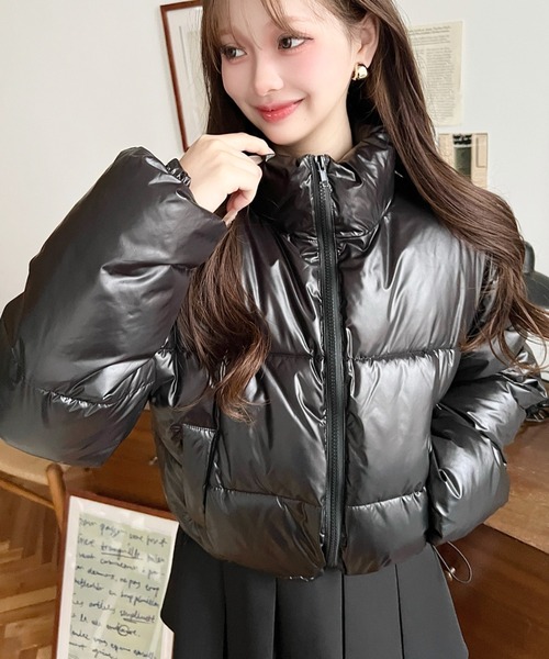 セール】ショート丈ファイバーダウンブルゾン（ダウンジャケット