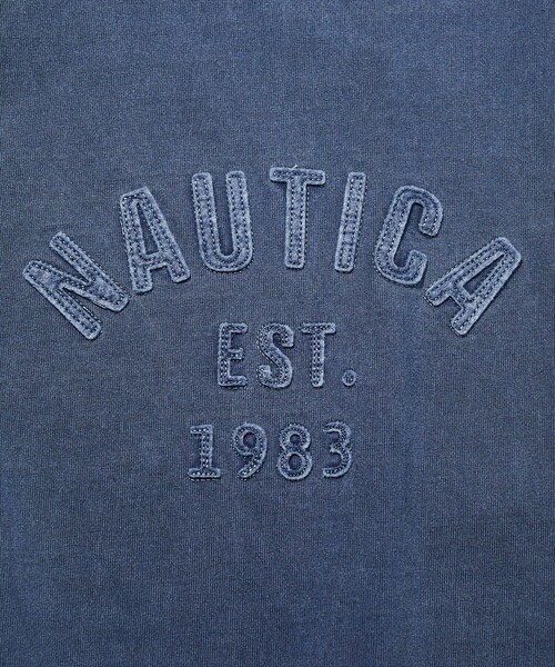 NAUTICA(ノーティカ)の「NAUTICA/ノーティカ Pigment Dyed Felt Patch Arch Logo S/S Tee/ピグメントダイ フェルトパッチ アーチロゴ ショートスリーブTシャツ(Tシャツ/カットソー・メンズ・チャコールグレー/ブルーグリーン/ネイビー/ベージュ・X-LARGE/LARGE/MEDIUM/SMALL)」の8枚目の写真