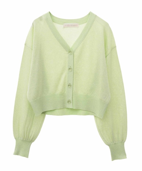 31 Sons de mode（トランテアン　ソン　ドゥ　モード）の「シアーラメカーディガン（カーディガン/ボレロ・レディース・ライトグレー/ライトグリーン/オフホワイト/サックスブルー・36）」の18枚目の写真