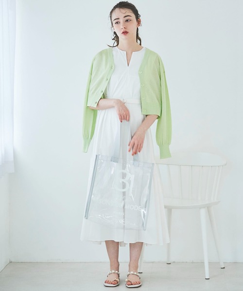 31 Sons de mode（トランテアン　ソン　ドゥ　モード）の「シアーラメカーディガン（カーディガン/ボレロ・レディース・ライトグレー/ライトグリーン/オフホワイト/サックスブルー・36）」の10枚目の写真