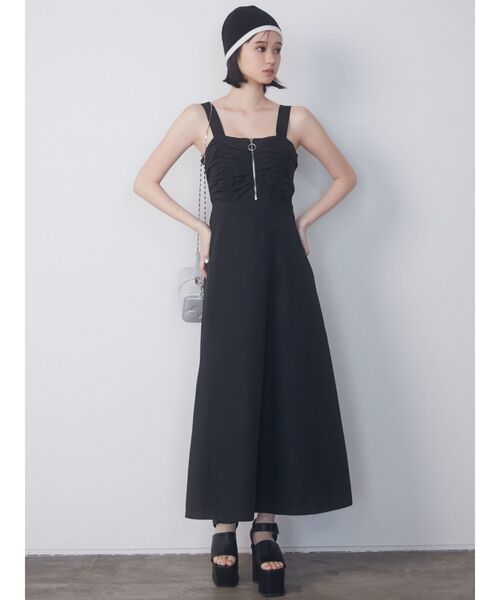 EMODA（エモダ）の「バックオープンナイロンワンピース（ワンピース・レディース・ブルー/ブラック/ホワイト・FREE）」の5枚目の写真