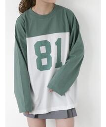 ehka sopo | 配色ナンバリングビッグロンT(Tシャツ/カットソー)