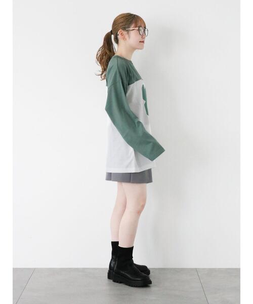 ehka sopo（エヘカソポ）の「配色ナンバリングビッグロンT（Tシャツ/カットソー・レディース・キナリ/オフホワイト/グレー・F）」の16枚目の写真