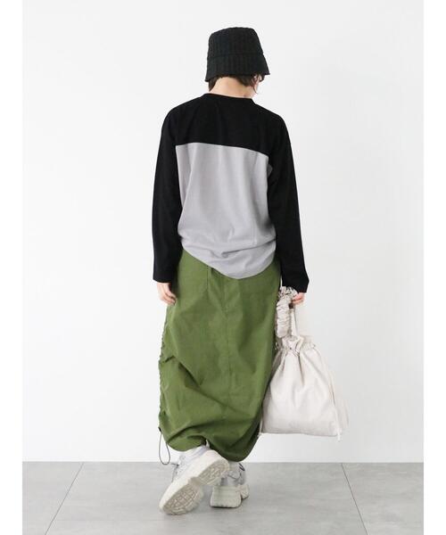 ehka sopo（エヘカソポ）の「配色ナンバリングビッグロンT（Tシャツ/カットソー・レディース・キナリ/オフホワイト/グレー・F）」の19枚目の写真