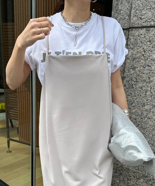 DouDou（ドゥドゥ）の「バックリボンジョーゼットタックキャミワンピース（ワンピース・レディース・ブルー/ブラック/ライトベージュ/パープル・FREE）」の20枚目の写真