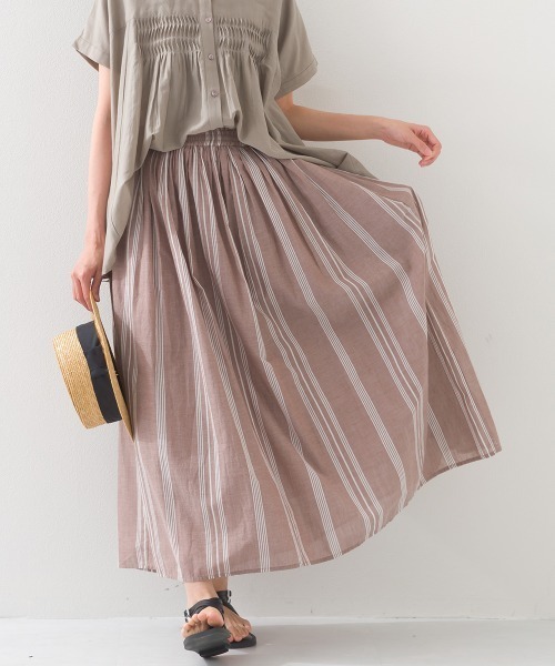 OMNES(オムネス)の「コットンボイル総柄ギャザースカート(スカート・レディース・ブラック/ベージュ/パープル/ブルー/グリーン/アイボリー/ブラック×ホワイト/グリーン系その他/ブルー系その他/ブラック×グリーン/ネイビー系/キナリ/ブラウン系その他2/グリーン系その他2/ブラック×ブルー/パープル系その他/マスタード/ブラウン系その他/ライトグレー/ネイビー/ブラック系その他/グリーン系その他3・FREE)」の10枚目の写真