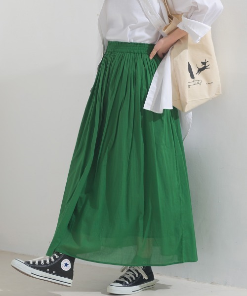 OMNES(オムネス)の「コットンボイル総柄ギャザースカート(スカート・レディース・ブラック/ベージュ/パープル/ブルー/グリーン/アイボリー/ブラック×ホワイト/グリーン系その他/ブルー系その他/ブラック×グリーン/ネイビー系/キナリ/ブラウン系その他2/グリーン系その他2/ブラック×ブルー/パープル系その他/マスタード/ブラウン系その他/ライトグレー/ネイビー/ブラック系その他/グリーン系その他3・FREE)」の13枚目の写真