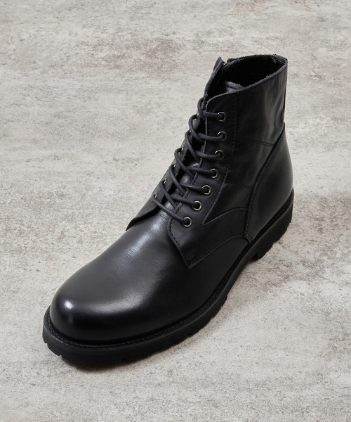 PADRONE パドローネ / SIDE ZIP LACE UP BOOTS (WATER PROOF LEATHER