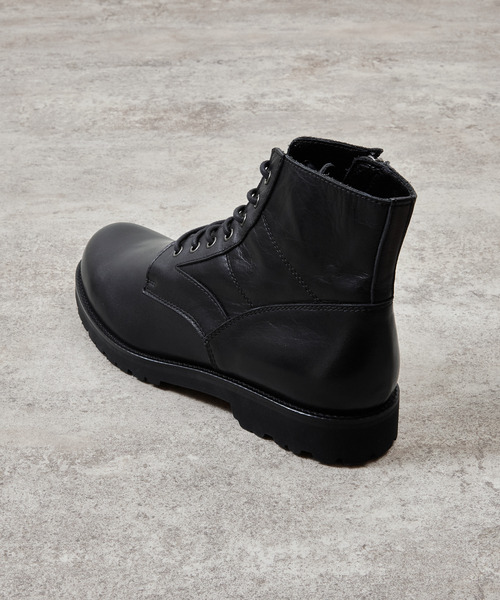 And A(アンドエー)の「PADRONE パドローネ / SIDE ZIP LACE UP BOOTS (WATER PROOF LEATHER) サイドジップレースアップブーツ ウォータープルーフ 防水 ビブラムソール / PU8759-1103(ブーツ・メンズ・ブラック/ダークブラウン・41/40/42)」の13枚目の写真