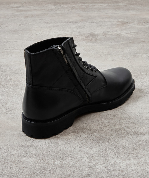 PADRONE パドローネ / SIDE ZIP LACE UP BOOTS (WATER PROOF LEATHER