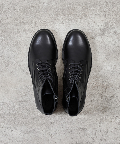 And A(アンドエー)の「PADRONE パドローネ / SIDE ZIP LACE UP BOOTS (WATER PROOF LEATHER) サイドジップレースアップブーツ ウォータープルーフ 防水 ビブラムソール / PU8759-1103(ブーツ・メンズ・ブラック/ダークブラウン・41/40/42)」の18枚目の写真