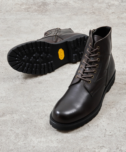 【良品】パドローネ レースアップブーツ サイドジップ 41 ブラック レザー PADRONE パドローネ / SIDE ZIP LACE UP BOOTS (WATER PROOF LEATHER