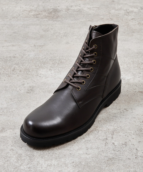 PADRONE パドローネ / SIDE ZIP LACE UP BOOTS (WATER PROOF LEATHER