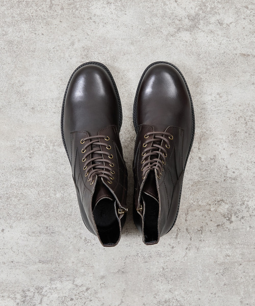 PADRONE パドローネ / SIDE ZIP LACE UP BOOTS (WATER PROOF LEATHER