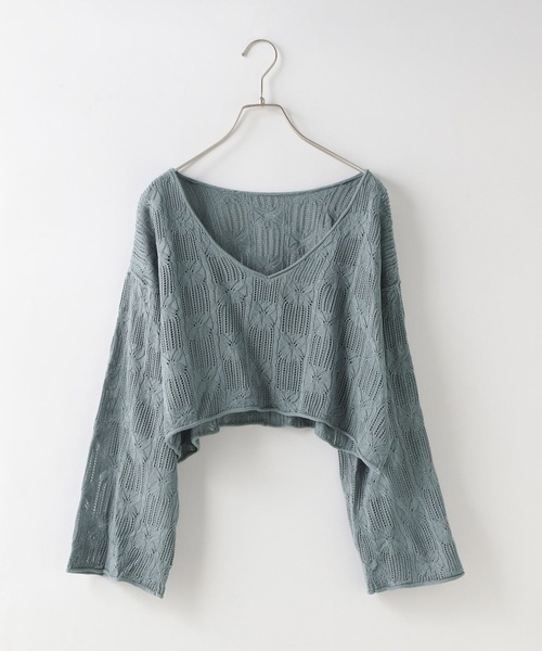 LOWRYS FARM（ローリーズファーム）の「スカシドルマンニット８Ｓ 114168（ニット/セーター・レディース・ブルー/アイボリー/ブラック/ブルー系その他・FREE）」の4枚目の写真