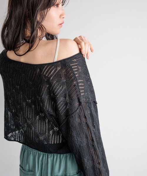 LOWRYS FARM（ローリーズファーム）の「スカシドルマンニット８Ｓ 114168（ニット/セーター・レディース・ブルー/アイボリー/ブラック/ブルー系その他・FREE）」の8枚目の写真