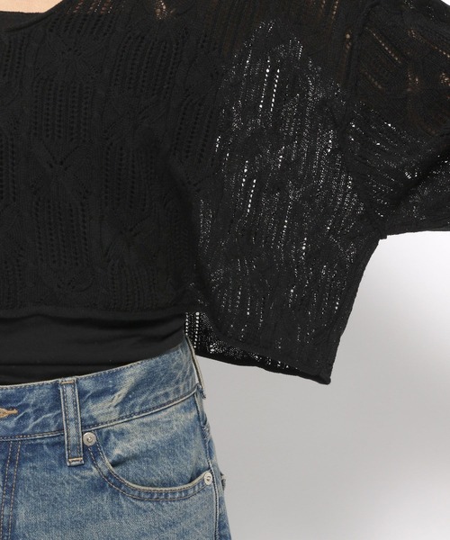 LOWRYS FARM（ローリーズファーム）の「スカシドルマンニット８Ｓ 114168（ニット/セーター・レディース・ブルー/アイボリー/ブラック/ブルー系その他・FREE）」の16枚目の写真