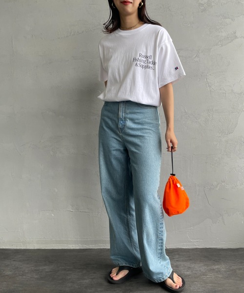 Russell Athletic（ラッセルアスレティック）の「[RUSSELL×GARY YAMAMOTO/ラッセル×ゲーリーヤマモト] バックプリント ショートスリーブTシャツ（Tシャツ/カットソー・レディース・ホワイト/ブラック・M/L）」の4枚目の写真