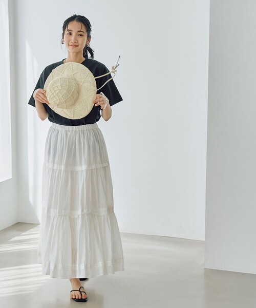 coen（コーエン）の「MARKET（マーケット）ティアードフレアスカート（スカート・レディース・ブラック/オフホワイト/コバルトブルー/ピンク・M/L）」の17枚目の写真