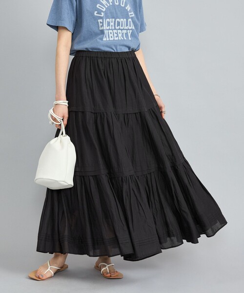 coen（コーエン）の「MARKET（マーケット）ティアードフレアスカート（スカート・レディース・ブラック/オフホワイト/コバルトブルー/ピンク・M/L）」の19枚目の写真